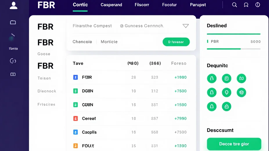 Dark mode SaaS UI dashboard showing FBR tax receipt preview and P