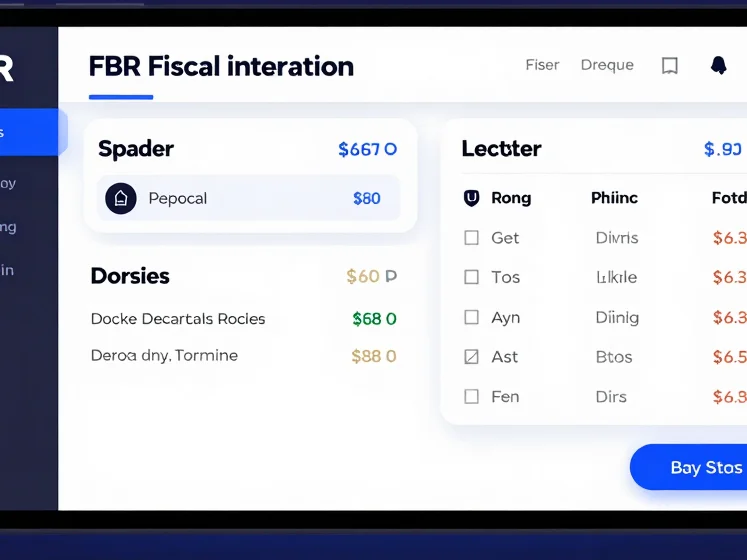 Dark mode SaaS UI showing a restaurant POS interface with FBR fis